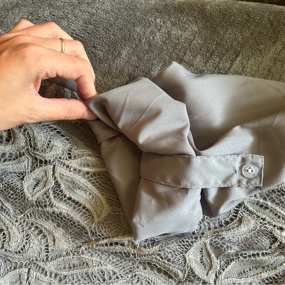 Apt. 9 Light Gray Lace Blouse - Picture 3 of 5